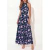 imagePRETTYGARDEN Summer Halter Dresses for Women 2026 Vacation Outfits Sleeveless Polka Dot Sundress Wedding Guest Maxi DressFloral Dark Blue Purple