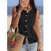 imagePRETTYGARDEN Sweater Vest Women 2026 Summer Sleeveless Cardigans Trendy Knit Vest Top Button Down Spring Sweater TopsBlack