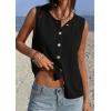 imagePRETTYGARDEN Sweater Vest Women 2026 Summer Sleeveless Cardigans Trendy Knit Vest Top Button Down Spring Sweater TopsBlack