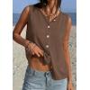 imagePRETTYGARDEN Sweater Vest Women 2026 Summer Sleeveless Cardigans Trendy Knit Vest Top Button Down Spring Sweater TopsBrown
