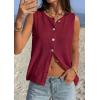 imagePRETTYGARDEN Sweater Vest Women 2026 Summer Sleeveless Cardigans Trendy Knit Vest Top Button Down Spring Sweater TopsBurgundy