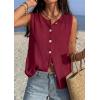 imagePRETTYGARDEN Sweater Vest Women 2026 Summer Sleeveless Cardigans Trendy Knit Vest Top Button Down Spring Sweater TopsBurgundy