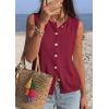 imagePRETTYGARDEN Sweater Vest Women 2026 Summer Sleeveless Cardigans Trendy Knit Vest Top Button Down Spring Sweater TopsBurgundy