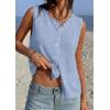 imagePRETTYGARDEN Sweater Vest Women 2026 Summer Sleeveless Cardigans Trendy Knit Vest Top Button Down Spring Sweater TopsLight Blue