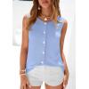 imagePRETTYGARDEN Sweater Vest Women 2026 Summer Sleeveless Cardigans Trendy Knit Vest Top Button Down Spring Sweater TopsLight Blue