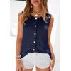 imagePRETTYGARDEN Sweater Vest Women 2026 Summer Sleeveless Cardigans Trendy Knit Vest Top Button Down Spring Sweater TopsNavy Blue