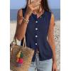 imagePRETTYGARDEN Sweater Vest Women 2026 Summer Sleeveless Cardigans Trendy Knit Vest Top Button Down Spring Sweater TopsNavy Blue
