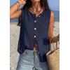 imagePRETTYGARDEN Sweater Vest Women 2026 Summer Sleeveless Cardigans Trendy Knit Vest Top Button Down Spring Sweater TopsNavy Blue