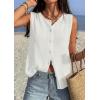 imagePRETTYGARDEN Sweater Vest Women 2026 Summer Sleeveless Cardigans Trendy Knit Vest Top Button Down Spring Sweater TopsWhite