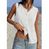 imagePRETTYGARDEN Sweater Vest Women 2026 Summer Sleeveless Cardigans Trendy Knit Vest Top Button Down Spring Sweater TopsWhite