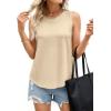 imagePRETTYGARDEN Tank Tops for Women 2026 Summer Sleeveless Wide Strap Tops Spring Fashion Casual Flowy Loose Fit Workout ShirtsBeige