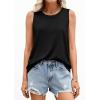 imagePRETTYGARDEN Tank Tops for Women 2026 Summer Sleeveless Wide Strap Tops Spring Fashion Casual Flowy Loose Fit Workout ShirtsBlack