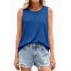 imagePRETTYGARDEN Tank Tops for Women 2026 Summer Sleeveless Wide Strap Tops Spring Fashion Casual Flowy Loose Fit Workout ShirtsBlue