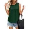 imagePRETTYGARDEN Tank Tops for Women 2026 Summer Sleeveless Wide Strap Tops Spring Fashion Casual Flowy Loose Fit Workout ShirtsDark Green