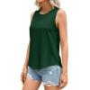 imagePRETTYGARDEN Tank Tops for Women 2026 Summer Sleeveless Wide Strap Tops Spring Fashion Casual Flowy Loose Fit Workout ShirtsDark Green
