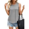 imagePRETTYGARDEN Tank Tops for Women 2026 Summer Sleeveless Wide Strap Tops Spring Fashion Casual Flowy Loose Fit Workout ShirtsGrey