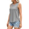 imagePRETTYGARDEN Tank Tops for Women 2026 Summer Sleeveless Wide Strap Tops Spring Fashion Casual Flowy Loose Fit Workout ShirtsGrey