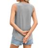 imagePRETTYGARDEN Tank Tops for Women 2026 Summer Sleeveless Wide Strap Tops Spring Fashion Casual Flowy Loose Fit Workout ShirtsGrey