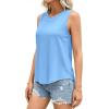 imagePRETTYGARDEN Tank Tops for Women 2026 Summer Sleeveless Wide Strap Tops Spring Fashion Casual Flowy Loose Fit Workout ShirtsLight Blue