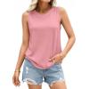 imagePRETTYGARDEN Tank Tops for Women 2026 Summer Sleeveless Wide Strap Tops Spring Fashion Casual Flowy Loose Fit Workout ShirtsPink