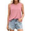 imagePRETTYGARDEN Tank Tops for Women 2026 Summer Sleeveless Wide Strap Tops Spring Fashion Casual Flowy Loose Fit Workout ShirtsPink