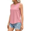 imagePRETTYGARDEN Tank Tops for Women 2026 Summer Sleeveless Wide Strap Tops Spring Fashion Casual Flowy Loose Fit Workout ShirtsPink