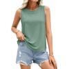 imagePRETTYGARDEN Tank Tops for Women 2026 Summer Sleeveless Wide Strap Tops Spring Fashion Casual Flowy Loose Fit Workout ShirtsSage Green