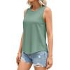 imagePRETTYGARDEN Tank Tops for Women 2026 Summer Sleeveless Wide Strap Tops Spring Fashion Casual Flowy Loose Fit Workout ShirtsSage Green