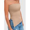 imagePRETTYGARDEN Tube Tops for Women Trendy Summer 2026 Spring Fashion Going Out Y2K Clothes Asymmetrical Ruched Strapless ShirtsApricot