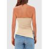 imagePRETTYGARDEN Tube Tops for Women Trendy Summer 2026 Spring Fashion Going Out Y2K Clothes Asymmetrical Ruched Strapless ShirtsApricot