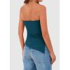 imagePRETTYGARDEN Tube Tops for Women Trendy Summer 2026 Spring Fashion Going Out Y2K Clothes Asymmetrical Ruched Strapless ShirtsDark Blue