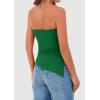 imagePRETTYGARDEN Tube Tops for Women Trendy Summer 2026 Spring Fashion Going Out Y2K Clothes Asymmetrical Ruched Strapless ShirtsGreen