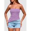 imagePRETTYGARDEN Tube Tops for Women Trendy Summer 2026 Spring Fashion Going Out Y2K Clothes Asymmetrical Ruched Strapless ShirtsPurple