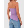 imagePRETTYGARDEN Tube Tops for Women Trendy Summer 2026 Spring Fashion Going Out Y2K Clothes Asymmetrical Ruched Strapless ShirtsPurple