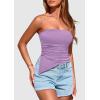 imagePRETTYGARDEN Tube Tops for Women Trendy Summer 2026 Spring Fashion Going Out Y2K Clothes Asymmetrical Ruched Strapless ShirtsPurple