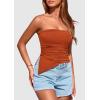 imagePRETTYGARDEN Tube Tops for Women Trendy Summer 2026 Spring Fashion Going Out Y2K Clothes Asymmetrical Ruched Strapless ShirtsRust Red