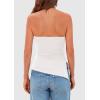 imagePRETTYGARDEN Tube Tops for Women Trendy Summer 2026 Spring Fashion Going Out Y2K Clothes Asymmetrical Ruched Strapless ShirtsWhite