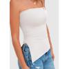 imagePRETTYGARDEN Tube Tops for Women Trendy Summer 2026 Spring Fashion Going Out Y2K Clothes Asymmetrical Ruched Strapless ShirtsWhite