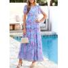 imagePRETTYGARDEN Tulle Floral Dress Women Summer Wedding Guest 2026 Spring Short Sleeve Maxi Smocked Flowy Beach Party DressesBlue Pink Floral