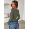 imagePRETTYGARDEN Women 2026 Fall Clothes Long Sleeve Shirts Ribbed Knit Fitted Basic Tee Going Out Tops Underscrub Casual OutfitsArmy Green