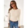 imagePRETTYGARDEN Women 2026 Fall Clothes Long Sleeve Shirts Ribbed Knit Fitted Basic Tee Going Out Tops Underscrub Casual OutfitsBeige