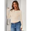 imagePRETTYGARDEN Women 2026 Fall Clothes Long Sleeve Shirts Ribbed Knit Fitted Basic Tee Going Out Tops Underscrub Casual OutfitsBeige