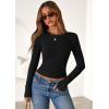 imagePRETTYGARDEN Women 2026 Fall Clothes Long Sleeve Shirts Ribbed Knit Fitted Basic Tee Going Out Tops Underscrub Casual OutfitsBlack