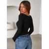 imagePRETTYGARDEN Women 2026 Fall Clothes Long Sleeve Shirts Ribbed Knit Fitted Basic Tee Going Out Tops Underscrub Casual OutfitsBlack