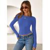 imagePRETTYGARDEN Women 2026 Fall Clothes Long Sleeve Shirts Ribbed Knit Fitted Basic Tee Going Out Tops Underscrub Casual OutfitsBlue