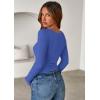 imagePRETTYGARDEN Women 2026 Fall Clothes Long Sleeve Shirts Ribbed Knit Fitted Basic Tee Going Out Tops Underscrub Casual OutfitsBlue