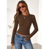 imagePRETTYGARDEN Women 2026 Fall Clothes Long Sleeve Shirts Ribbed Knit Fitted Basic Tee Going Out Tops Underscrub Casual OutfitsBrown