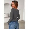 imagePRETTYGARDEN Women 2026 Fall Clothes Long Sleeve Shirts Ribbed Knit Fitted Basic Tee Going Out Tops Underscrub Casual OutfitsCharcoal