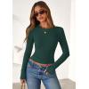imagePRETTYGARDEN Women 2026 Fall Clothes Long Sleeve Shirts Ribbed Knit Fitted Basic Tee Going Out Tops Underscrub Casual OutfitsDark Green