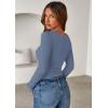 imagePRETTYGARDEN Women 2026 Fall Clothes Long Sleeve Shirts Ribbed Knit Fitted Basic Tee Going Out Tops Underscrub Casual OutfitsLight Dusty Blue